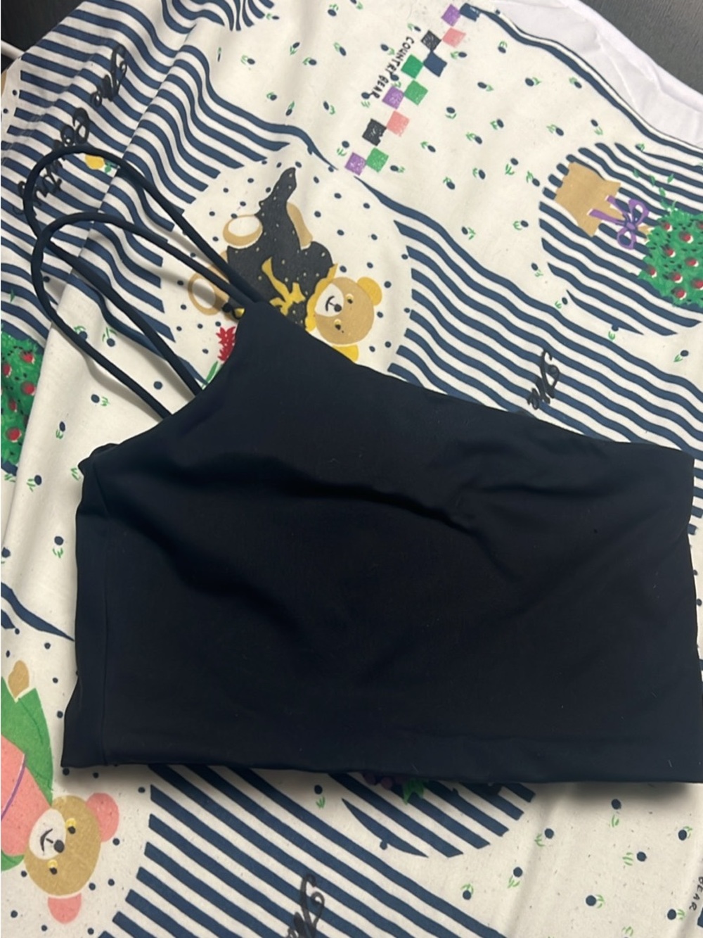 Dynamite black one shoulder crop top